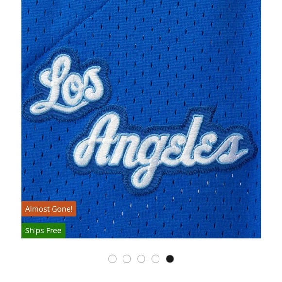 New Mitchell & Ness Los Angeles Lakers Winning Team Button Front Jersey Sz XLT - Picture 5 of 7